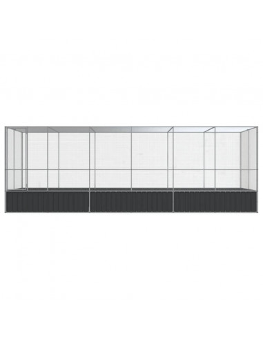 Voliera con Estensione Argento 625x207x212 cm in Acciaio