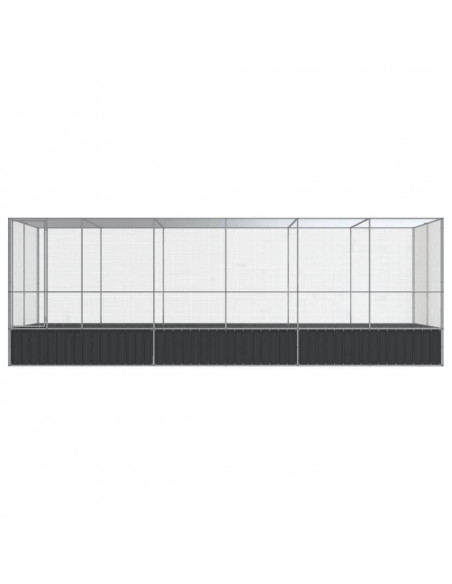 Voliera con Estensione Argento 625x207x212 cm in Acciaio