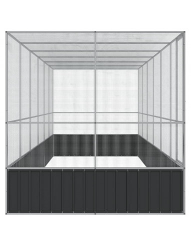 Voliera con Estensione Argento 625x207x212 cm in Acciaio