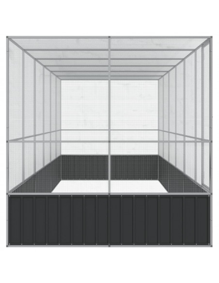 Voliera con Estensione Argento 625x207x212 cm in Acciaio