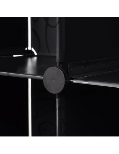 Armadietto Modulare 18 Scomparti Nero e Bianco 37x146x180,5 cm