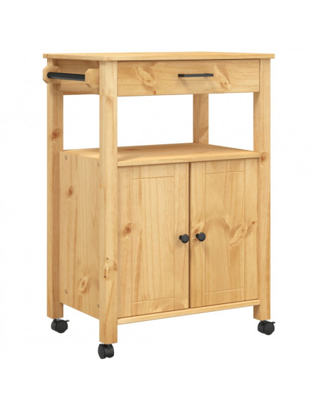 Carrello da Cucina MONZA 60x40x90 cm in Legno Massello di Pino