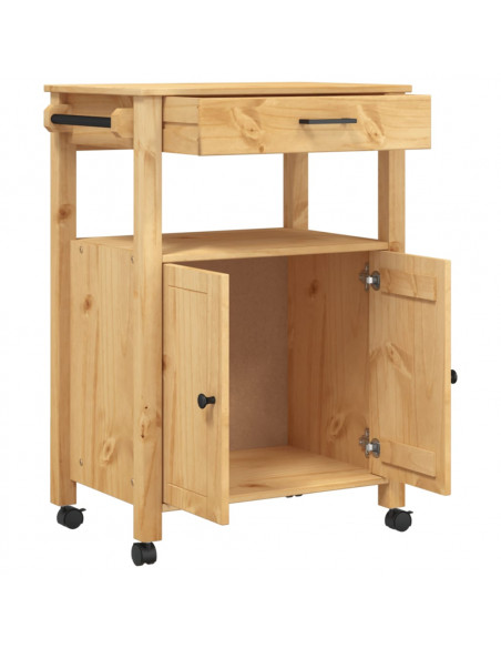 Carrello da Cucina MONZA 60x40x88,5 cm in Legno Massello di Pino