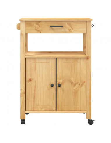 Carrello da Cucina MONZA 60x40x88,5 cm in Legno Massello di Pino