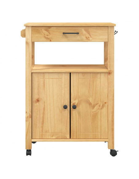Carrello da Cucina MONZA 60x40x88,5 cm in Legno Massello di Pino