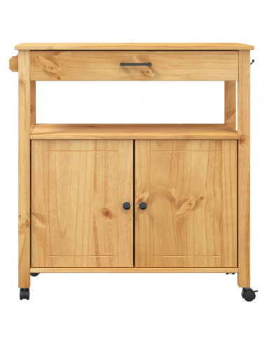Carrello da Cucina MONZA 84x40x88,5 cm in Legno Massello di Pino