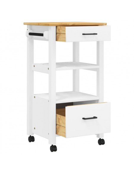 Carrello da Cucina MONZA 48x40x88,5 cm in Legno Massello di Pino