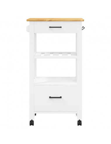 Carrello da Cucina MONZA 48x40x88,5 cm in Legno Massello di Pino