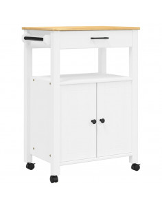 Carrello da Cucina MONZA 60x40x90 cm in Legno Massello di Pino 2