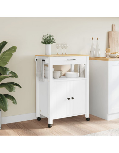 Carrello da Cucina MONZA 60x40x90 cm in Legno Massello di Pino