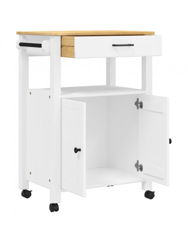 Carrello da Cucina MONZA 60x40x90 cm in Legno Massello di Pino