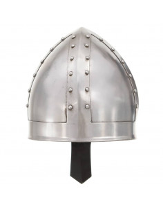 Elmo da Cavaliere Medievale Antico LARP in Acciaio Argento