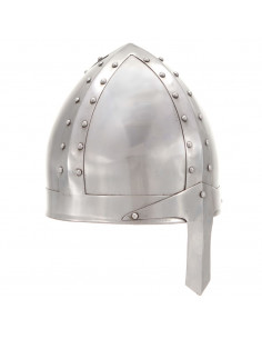 Elmo da Cavaliere Medievale Antico LARP in Acciaio Argento 2