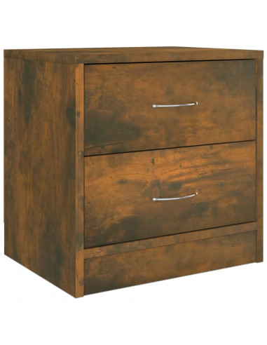 Comodino Rovere Fumo 40x30x40 cm in Legno Ingegnerizzato