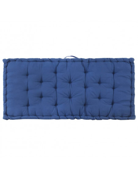 Cuscino per Pallet e Pavimento in Cotone 120x80x10 cm Blu Chiaro