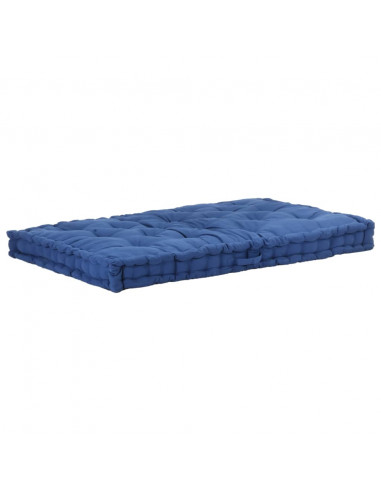 Cuscino per Pallet e Pavimento in Cotone 120x80x10 cm Blu Chiaro