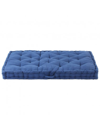 Cuscino per Pallet e Pavimento in Cotone 120x80x10 cm Blu Chiaro