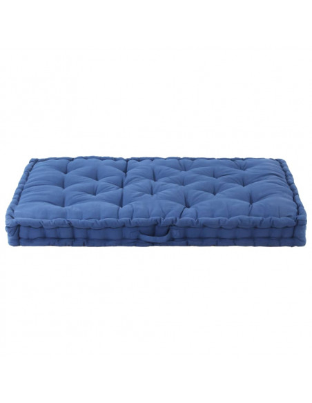Cuscino per Pallet e Pavimento in Cotone 120x80x10 cm Blu Chiaro