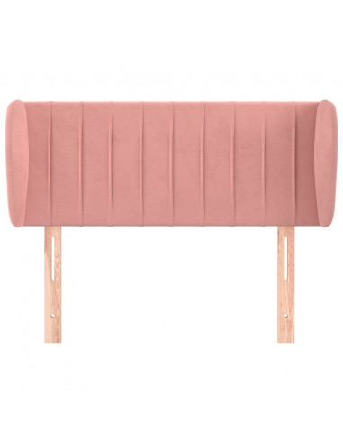 Testiera ad Orecchio Rosa 83x23x78/88 cm in Velluto