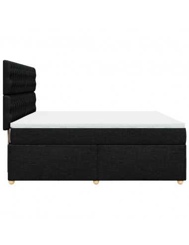 Giroletto a Molle con Materasso Nero 180x200 cm in Tessuto