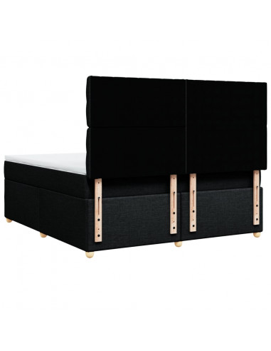 Giroletto a Molle con Materasso Nero 180x200 cm in Tessuto