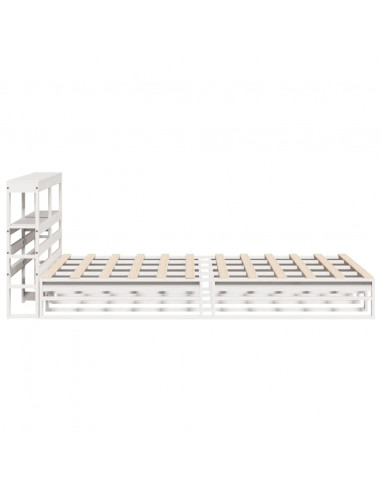 Giroletto con Testiera Bianco 150x200 cm Legno Massello di Pino