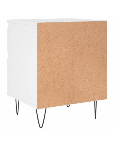 Comodino Bianco 40x35x50 cm in Legno Multistrato