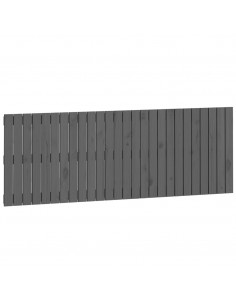 Testiera da Parete Grigia 166x3x60 cm in Legno Massello di Pino 2