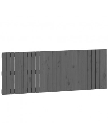 Testiera da Parete Grigia 166x3x60 cm in Legno Massello di Pino