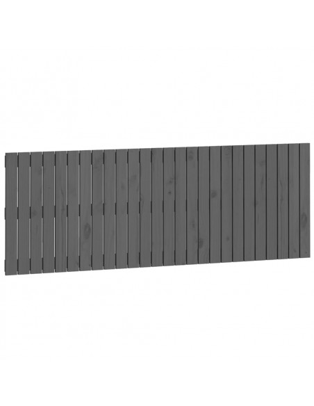 Testiera da Parete Grigia 166x3x60 cm in Legno Massello di Pino