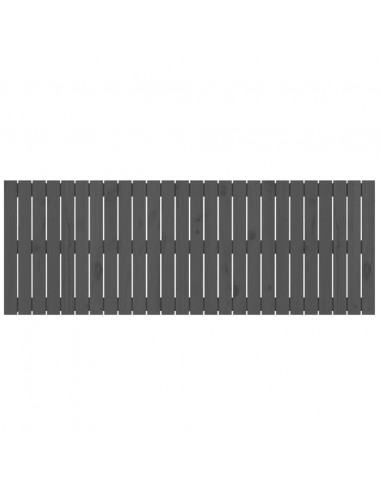 Testiera da Parete Grigia 166x3x60 cm in Legno Massello di Pino