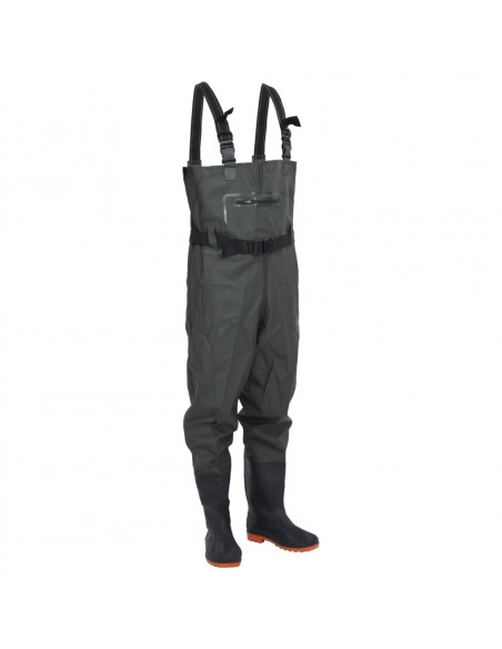 Wader con Stivali e Cintura Verde Scuro Taglia 44
