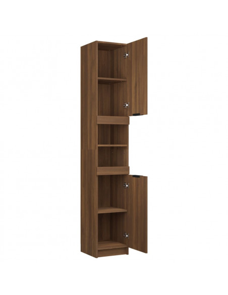 Armadietto Bagno Rovere Marrone 32x34x188,5cm Legno Multistrato