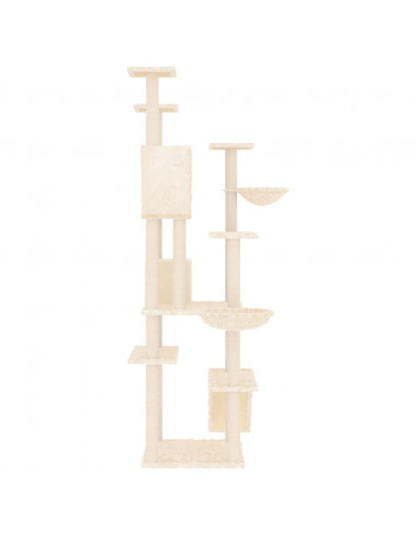 Albero per Gatti con Tiragraffi in Sisal Crema 191 cm