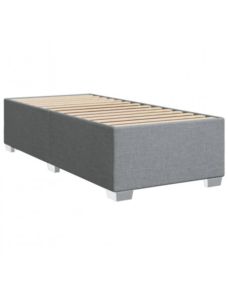 Giroletto a Molle con Materasso Grigio Chiaro 90x200 cm Tessuto