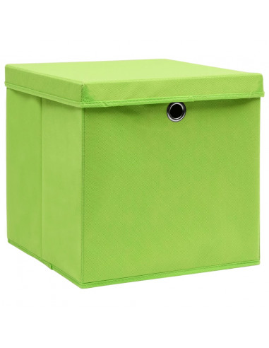 Contenitori con Coperchi 10 pz 28x28x28 cm Verde