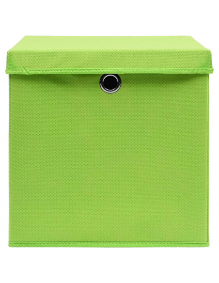 Contenitori con Coperchi 10 pz 28x28x28 cm Verde