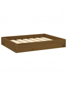 Cuccia per Cani Miele 61,5x49x9 cm in Legno Massello di Pino 2