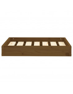 Cuccia per Cani Ambrata 61,5x49x9 cm in Legno Massello di Pino 2