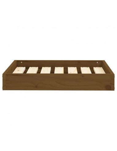 Cuccia per Cani Ambrata 61,5x49x9 cm in Legno Massello di Pino