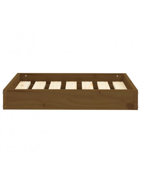 Cuccia per Cani Ambrata 61,5x49x9 cm in Legno Massello di Pino