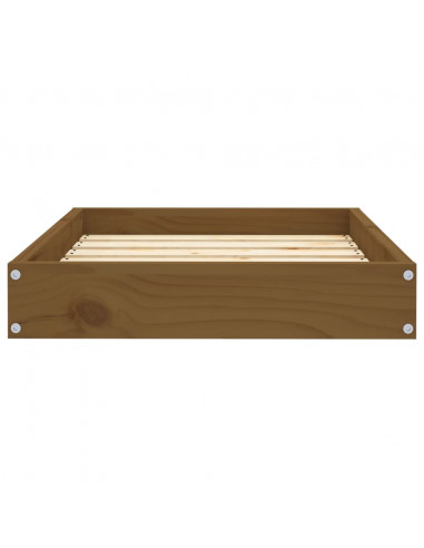 Cuccia per Cani Ambrata 61,5x49x9 cm in Legno Massello di Pino