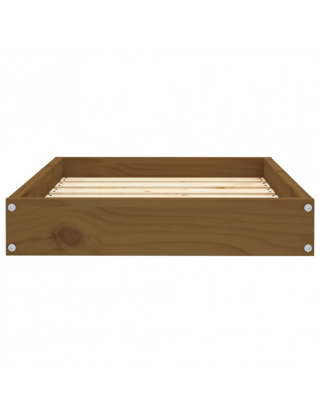 Cuccia per Cani Ambrata 61,5x49x9 cm in Legno Massello di Pino