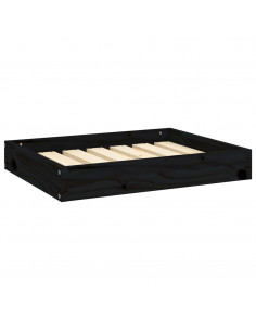 Cuccia per Cani Nera 61,5x49x9 cm in Legno Massello di Pino 2