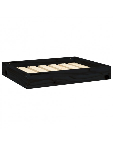Cuccia per Cani Nera 61,5x49x9 cm in Legno Massello di Pino