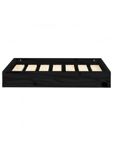 Cuccia per Cani Nera 61,5x49x9 cm in Legno Massello di Pino