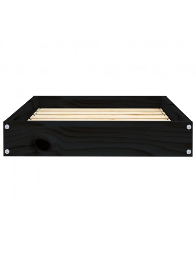 Cuccia per Cani Nera 61,5x49x9 cm in Legno Massello di Pino