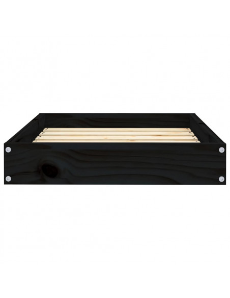 Cuccia per Cani Nera 61,5x49x9 cm in Legno Massello di Pino