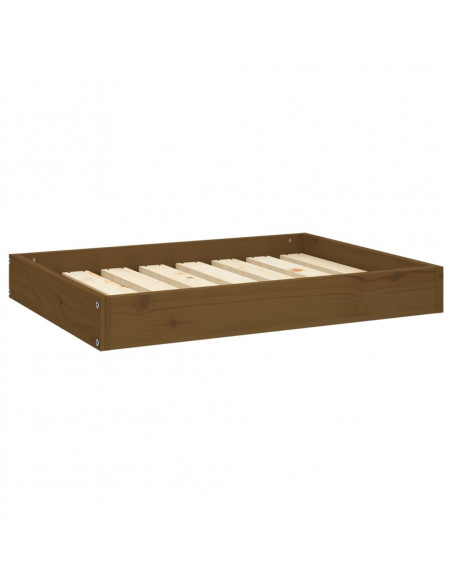 Cuccia per Cani Miele 71,5x54x9 cm in Legno Massello di Pino
