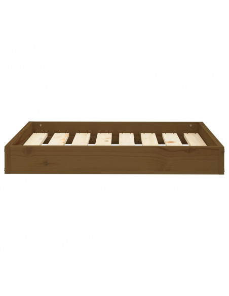 Cuccia per Cani Miele 71,5x54x9 cm in Legno Massello di Pino